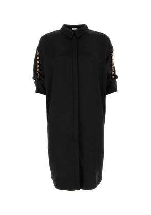Loewe Black Satin Shirt Dress