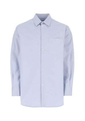 Valentino Garavani Powder Blue Cotton Blend Oversize Shirt
