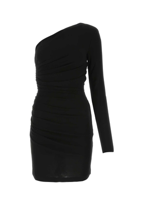 Dsquared2 Black Crepe One-Shoulder Mini Dress