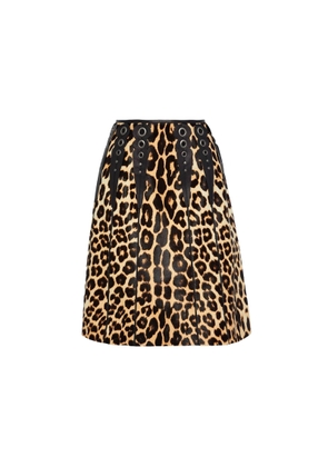 Bottega Veneta Leopard Print Calf Hair Skirt