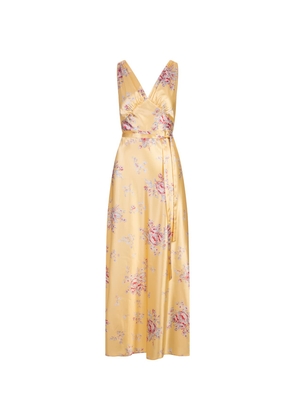 Aspesi Yellow Printed Polyester Petticoat Dress