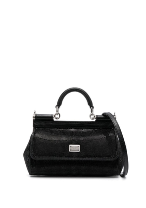 Dolce & Gabbana small Sicily rhinestone-embellished shoulder bag - Black