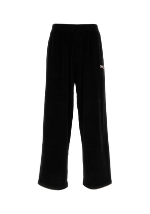 Balenciaga Black Velvet Wide-Leg Pant