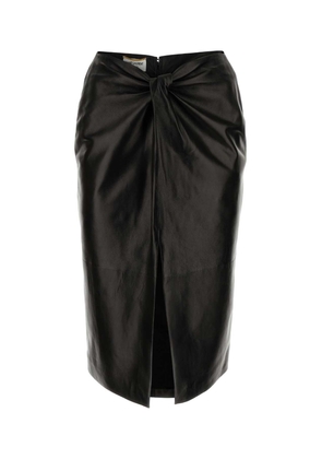 Saint Laurent Black Leather Skirt