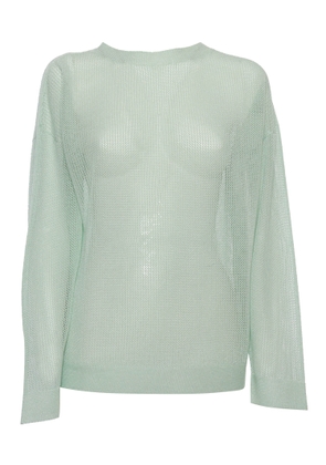 Lorena Antoniazzi Perforated Green Sweater