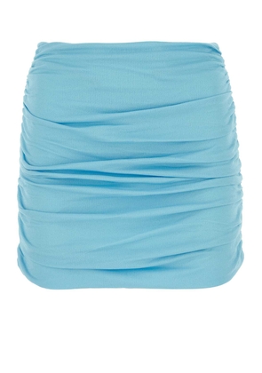 Tory Burch Light-Blue Crepe Mini Skirt