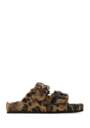 Red Valentino Printed Eco Fur Slippers
