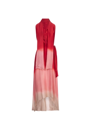 Kiton Red And Pink Shaded Sleeveless Dress