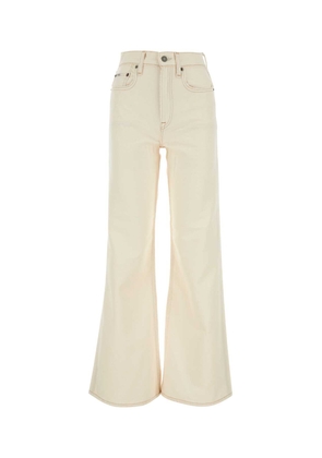 Polo Ralph Lauren Ivory Denim Wide-Leg Jeans