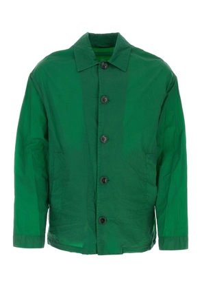 Dries Van Noten Grass Green Coated Denim Vormac Jacket