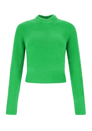 T By Alexander Wang Green Stretch Wool Blend Sweater