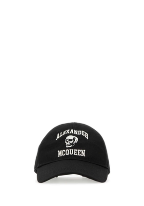 Alexander Mcqueen Black Cotton Varsity Skull Baseball Cap