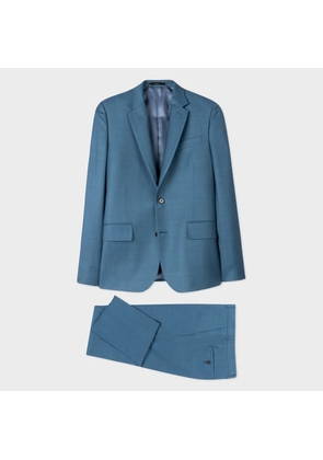 Paul Smith The Soho - Tailored-Fit Teal Sharkskin Wool Suit Blue