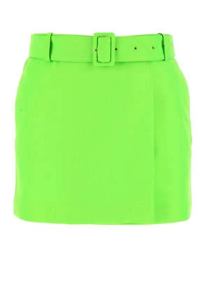 Ami Alexandre Mattiussi Fluo Green Wool Mini Skirt