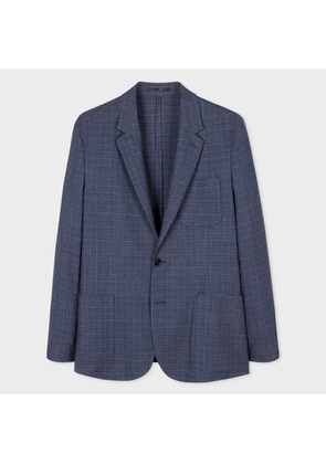 Paul Smith Relaxed-Fit Navy Gingham Wool-Blend Blazer Blue