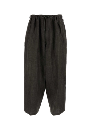 Yohji Yamamoto Dark Grey Linen Baggy Pant