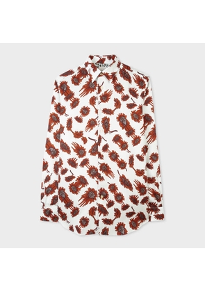 Paul Smith Tailored-Fit White & Red 'Digital Daisy' Shirt