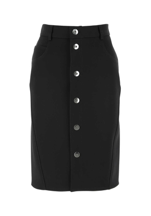 Bottega Veneta Black Stretch Wool Blend Skirt