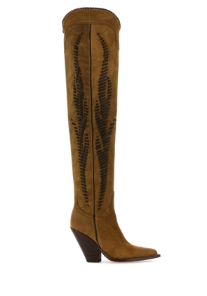 Sonora Camel Suede Hermosa Twist Over-The-Knee Boots