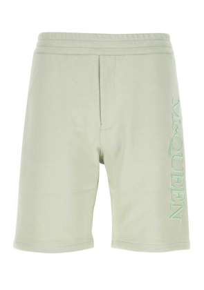 Alexander Mcqueen Pastel Green Cotton Bermuda Shorts