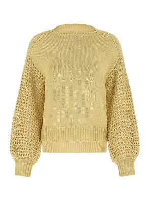 Agnona Mustard Silk Blend Oversize Sweater
