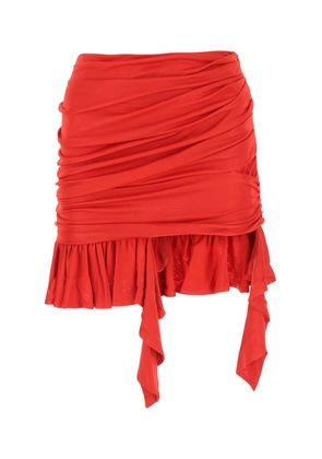 Andreādamo Red Viscose Mini Skirt