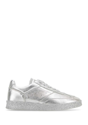 Mm6 Maison Margiela Silver Leather Sneakers