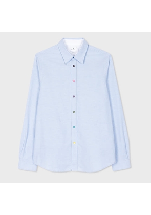 PS Paul Smith Tailored-Fit Sky Blue Organic-Cotton Multicolour Button Oxford Shirt