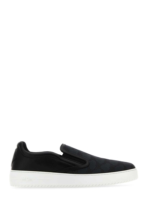 Mcm Black Canvas And Leather Neo Terrain Slip Ons