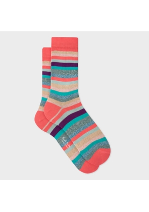Paul Smith Women's Multicolour Glitter 'Swirl Stripe' Socks
