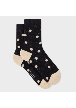 Paul Smith Women's Black Cotton-Blend Polka Dot Socks