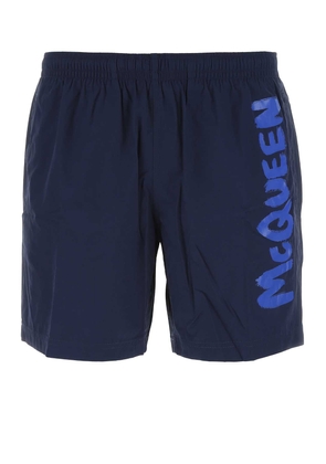 Alexander Mcqueen Midnight Blue Nylon Swimming Shorts