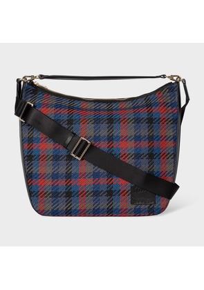 Paul Smith Women's Navy And Red Woven Check Hobo Bag Blue