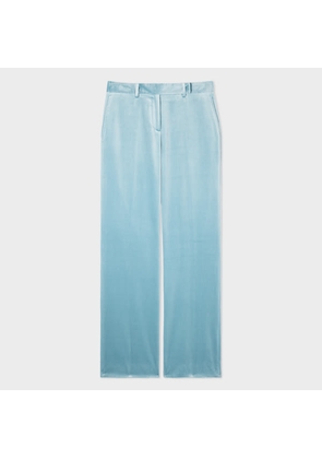 Paul Smith Women's Blue Velvet Bootcut Trousers