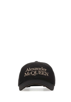 Alexander Mcqueen Black Cotton Hat