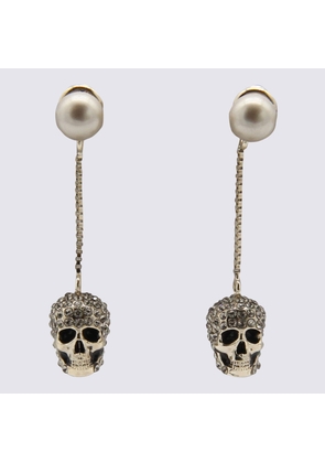 Alexander Mcqueen Gold-Tone Brass Skull Earrings