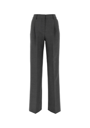 Burberry Dark Grey Wool Wide-Leg Pant