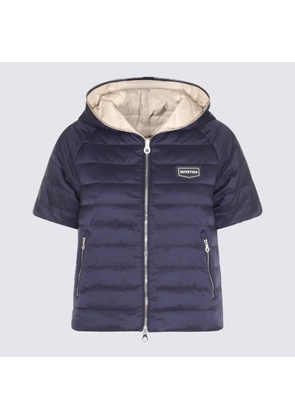 Duvetica Navy Blue And Beige Down Jacket