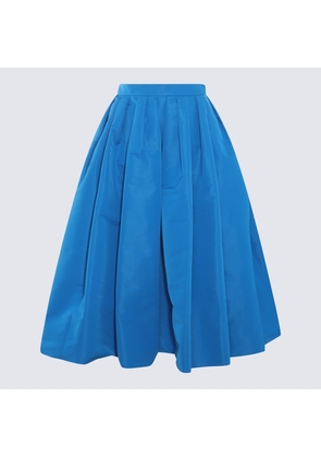 Alexander Mcqueen Blue Midi Skirt