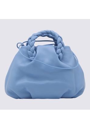 Hereu Blue Ciel Leather Bombon Handle Bag