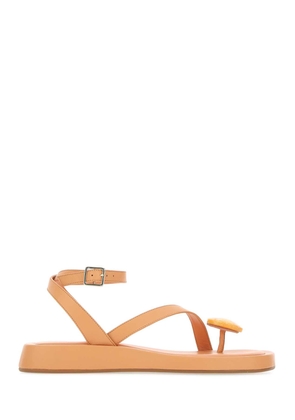 Gia Borghini Peach Leather Rosie 18 Thong Sandals