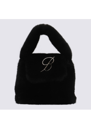 Blumarine Black Faux Fur Monogram B Bag