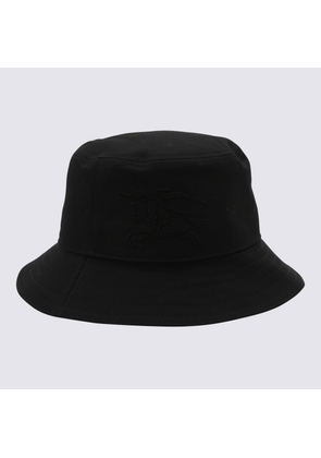 Burberry Black Cotton Blend Bucket Hat