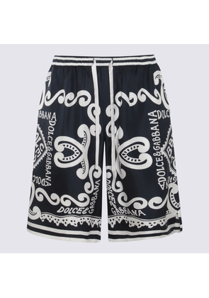 Dolce & Gabbana Black And White Silk Shorts
