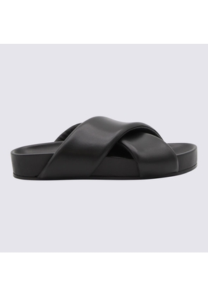Jil Sander Black Leather Slides