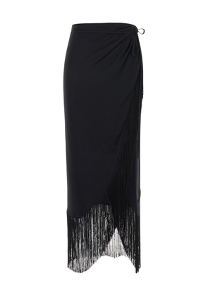 The Andamane Black Sarong Skirt In Silk Stretch Woman