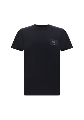 Fendi T-Shirt With Leather Logo Patch