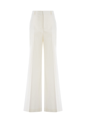 Red Valentino White Trousers In Viscose And Wool Stretch Gabardine