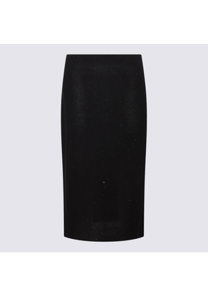 Fabiana Filippi Black Cotton Midi Skirt