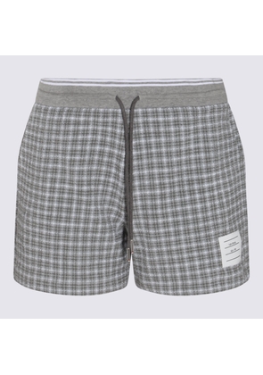 Thom Browne Grey And White Cotton Blend Shorts